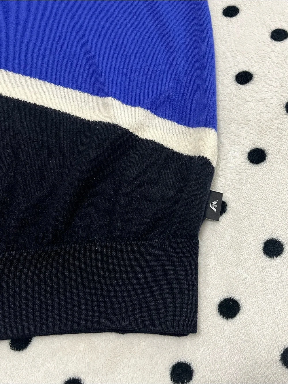 Emporio Armani Colorblock Striped Knit Crewneck Sweater Size S